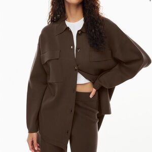 Aritzia Wilfred Free Ronnie Sweater Jacket in Taupe